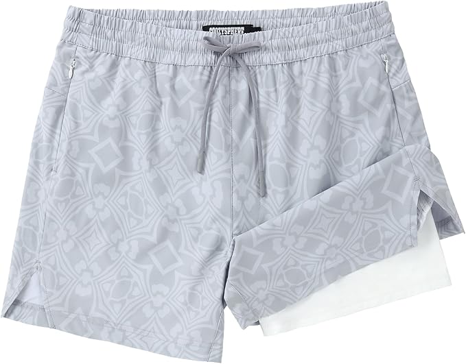 Men 2 in 1 Running Shorts with Compression Liner 5" 7" Quick Dry Workout Athletic Shorts with Pockets Towel Loop