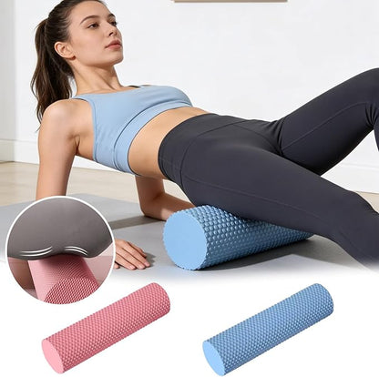 12 Inch EVA Soft Dot Foam Roller for Muscle Therapy, Yoga and Balance Exercises, High-Density Massage Roller, Foam Roller for Back, Legs for Home, Gym and Travel (Blue#M)