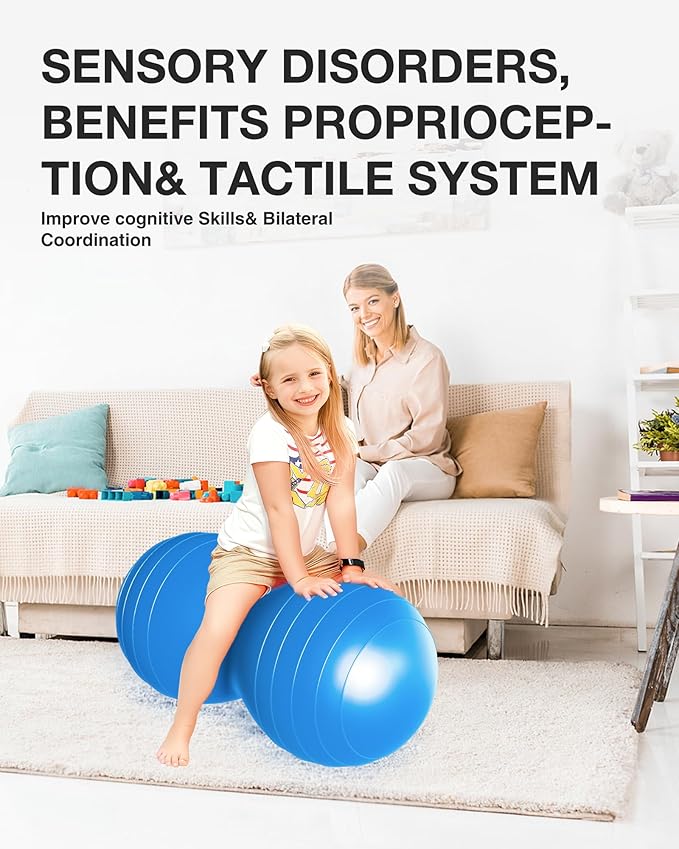 Extra Large Peanut Ball - 39.37"x19.67" Pregnancy, Labor, Birthing, Sensory | Physical Therapy Ball | Exercise Ball - Autism Therapy | Yoga Birth Ball - Core Strength, Stability, Fitness