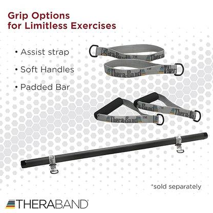 THERABAND Resistance Tubing with Connectors for Wall, Rehab & Wellness Station, Medium Level 3, Set of 2, 18-Inch Red Tubing for Physical Therapy, Exercise, Rehab, Clinics & Pilates, Latex Tubes