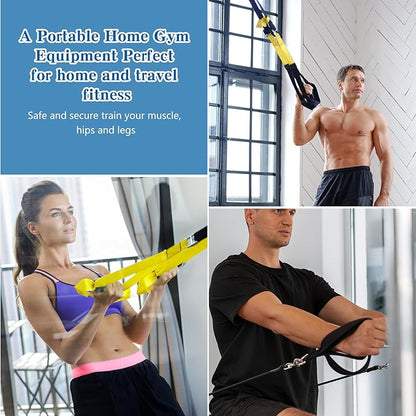 3 Pcs Door Anchor Strap for Resistance Bands, Portable Workout Resistance Band Door Anchors, Space Saving Easy Set Up Home Gym, Secure Multi Point Anchor Gym for Home Fitness