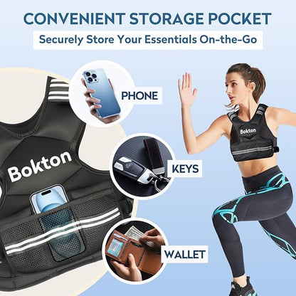 Weighted Vest for Men and Women, 4-10lb/9-18lb Vest with 6 Ironsand Weights for Home Workouts, Adjustable Body Weight Vest Exercise Set for Strength Training, running, walking, Cardio