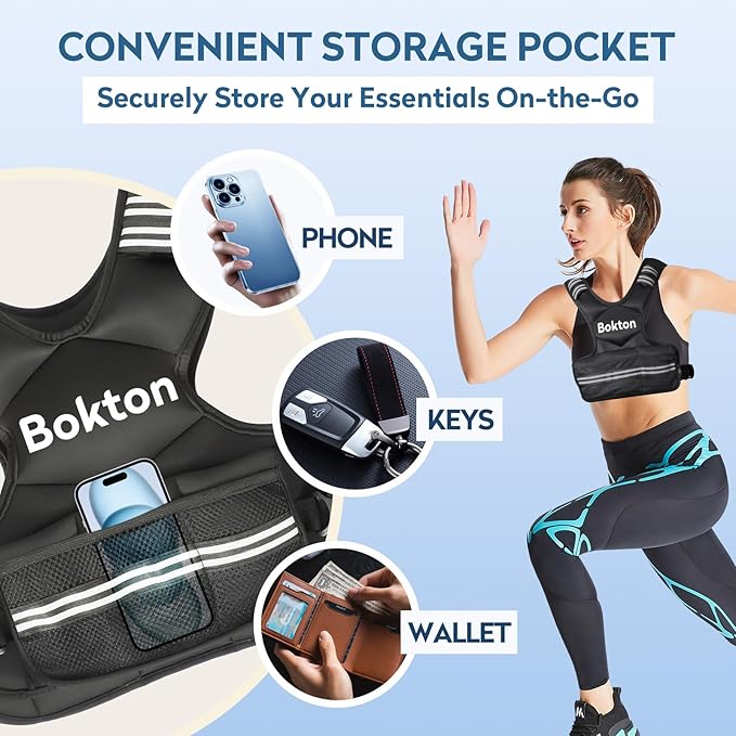 Weighted Vest for Men and Women, 4-10lb/9-18lb Vest with 6 Ironsand Weights for Home Workouts, Adjustable Body Weight Vest Exercise Set for Strength Training, running, walking, Cardio