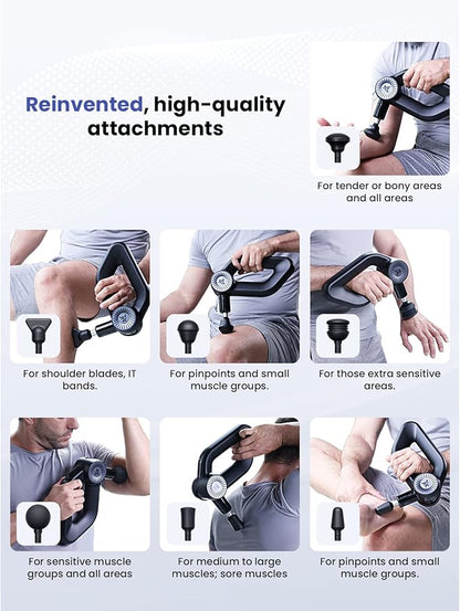 BOB AND BRAD D6 Pro Massage Gun Deep Tissue Percussion with 16mm Amplitude 85lbs Stall Force, FSA Eligible & HSA Approved Professional Muscle Massager for Athletes, Quiet Electric Back Massager