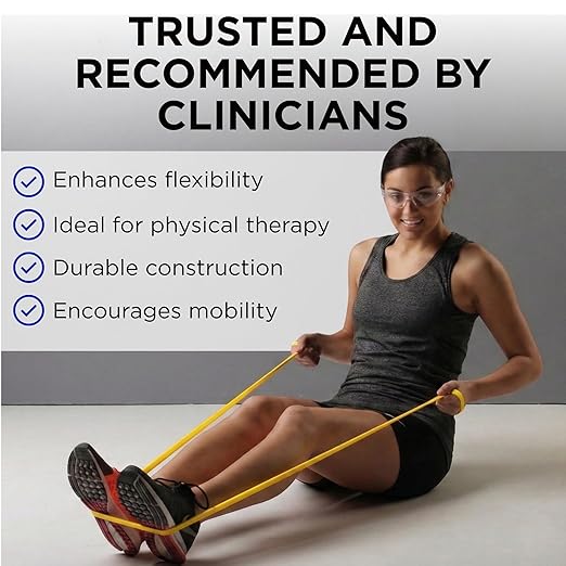 THERABAND Professional Latex Resistance Bands, Individual 6 Ft Elastic Band for Upper & Lower Body Exercise, Physical Therapy, Pilates, At-Home Workouts, 6 Foot Band, Yellow, Thin, Level 2