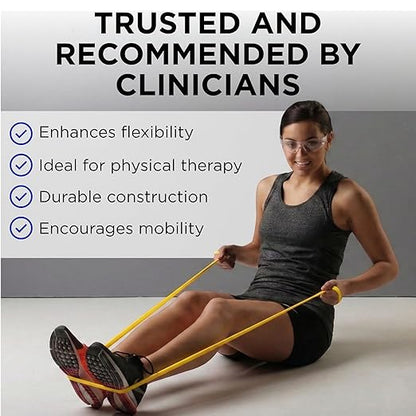 THERABAND Professional Latex Resistance Bands, Individual 6 Ft Elastic Band for Upper & Lower Body Exercise, Physical Therapy, Pilates, At-Home Workouts, 6 Foot Band, Yellow, Thin, Level 2