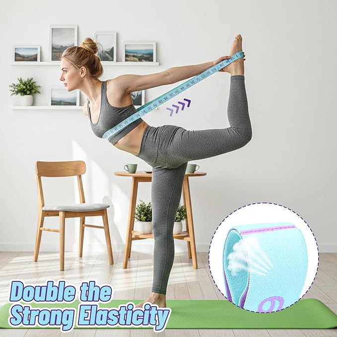 Yoga Straps for Stretching, 11 Loops Stretch Band for Yoga, Pilates, Ballet, Fitness and Physical Therapy Elastic Stretching Strap Trainer Resistance Stretch Assist Belt for Flexibility