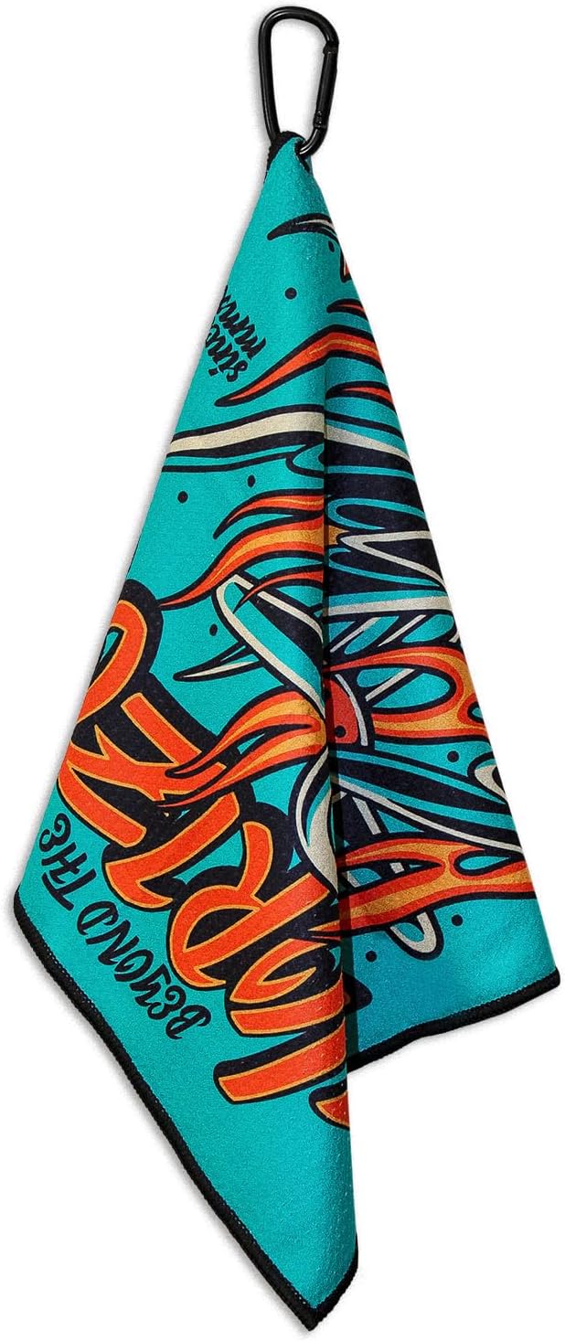 RokFit Gym & Golf Towel – Multi-Use, Quick-Dry, Durable Utility Towel with Bold Graphic and Carabiner Clip (Beyond The Horizon)