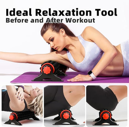 XL IT Band Firm Foam Roller with Resistance Holder - 17 inches - Exercise Roller for IT Band Issues, Deep Tissue Muscle Massage, Muscle and Back Roller for Fitness, Gym Equipment (Black)