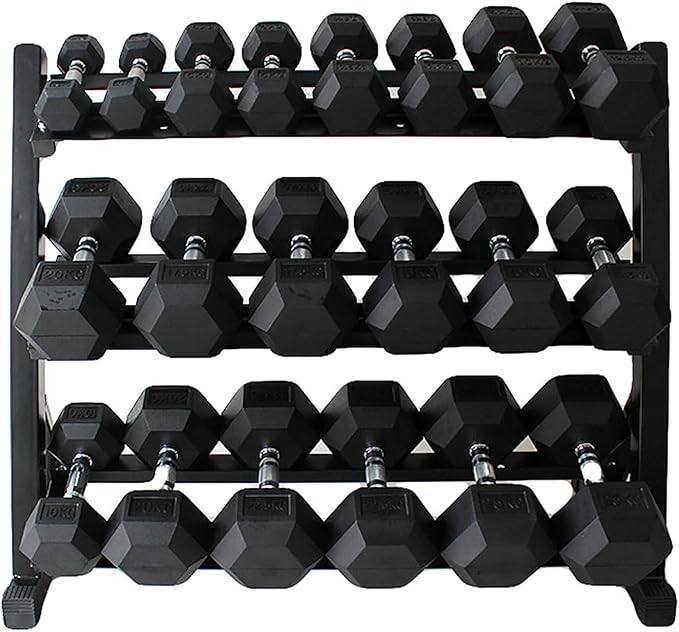 350lbs 450lbs 550 lbs Rubber Hex Dumbbells with Rack Free Weight for Home Gym, Durable Rubber Dumbbell with Storage,Weight Strength Training Accessories, Home Gym Exercise Fitness Equipment