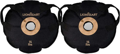 Lionheart Sand Bag Weight Plates Set | Sandbags for Working Out | Home Gym Bumper Plates | Travel-Friendly Sandbag for Fitness & Weight Training | Unfilled 10, 15, 25, 35, 45 lb Plates (Set of 2)