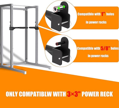 Muti-Grip Dip Bars Attachment for Power Cage with 5/8" or 1" Hole, Non-Slip Wide & Narrow Grip Dips Double Handles, 600 lbs Capacity, Squat Rack Attachment for Dips, Inverted Rows, Push-Ups