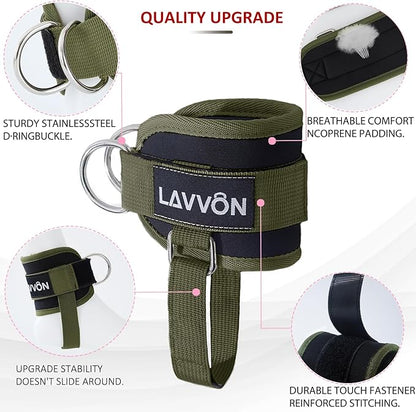 Ankle Straps for Cable Machines Kickbacks - Adjustable Comfort Ankle Cable Attachments for Gym Ankle Cuff Cable Machine Glute Kickback Straps - Leg Extensions, Curls & Ankle Cuffs Women