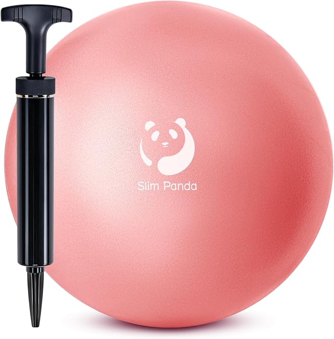 Slim Panda Pilates Ball, 9 Inch Small Exercise Ball, Anti Burst Mini Yoga Ball for Stability, Workout, Barre, Core Strength, Physical Therapy, Balance, Stretching