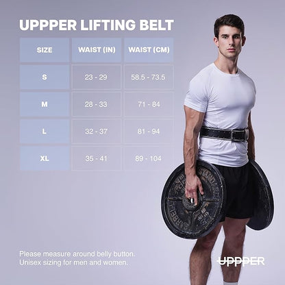 UPPPER Weight Lifting Belt - Double Prong 4” to 2.5” Tapered Premium Lifting Belt for Men and Women - Ultimate Back Support For Weightlifting and Powerlifting | Premium Fitness Gear