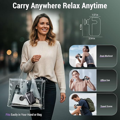 Mini Massage Gun with 10 Massage Heads, Percussion Deep Tissues Handheld Muscle Massager, 8mm Amplitude High-Intensity Massager Gun for Pain Relief for Office Gifts for Her, Home, Athletes