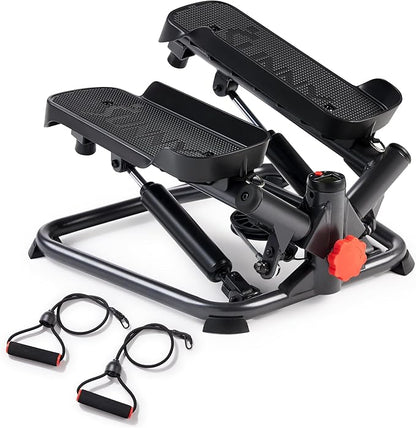 Sunny Health & Fitness Mini Steppers for Exercise at Home, Stair Step Workout Machine, Full Body Cardio Equipment, with Optional Free SunnyFit App Connection and Resistance Band
