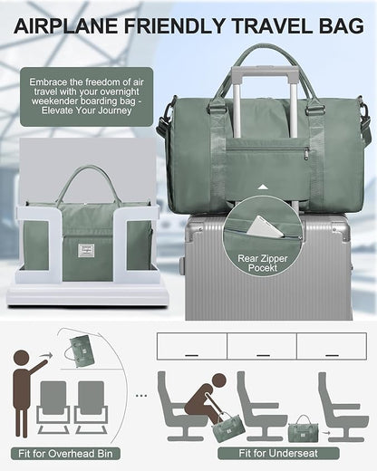 Gym Bag Womens,Travel Duffel Carry on Bag Sport Tote Bag Weekend Overnight Bag