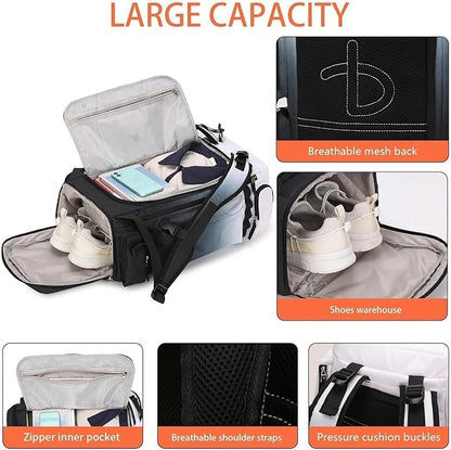 BE SMART 2 in 1 Convertible Gym Duffel Bags with Shoes Compartment - 40L Waterproof Extra Large Workout Backpack for Gym Men, Heavy Duty Sports Duffle Backpacks for Travel, Hiking, Camping, Carry On