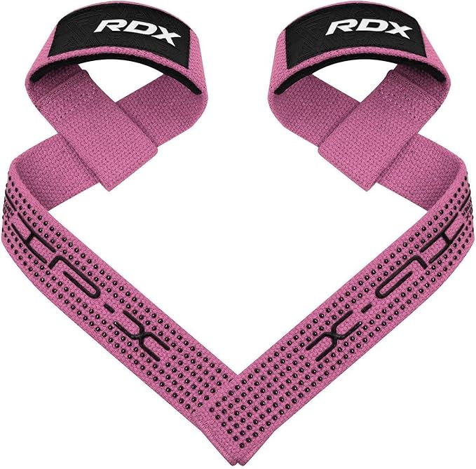 RDX Lifting Straps for Weightlifting –100% Cotton Heavy Duty Gym Wrist Strap with 5MM Neoprene Padding, 60CM Anti-Slip Hand Grip Wraps for Deadlifts Powerlifting Workouts Strength Training, Men Women