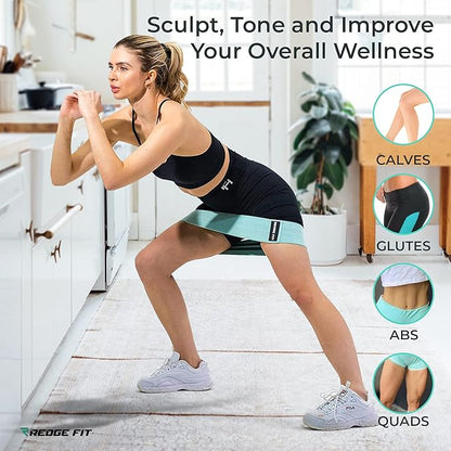 Redge Fit™ Fabric Resistance Bands Set I Butt and Glute Shaper I Booty Bands for Women (New and Improved Edition)