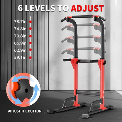 Pull Up Dip Station For Home Gym Strength Training Fitness Workout Station Chin-Ups Push-Ups Pull-Ups Dip-Ups 330LBS T055CDC