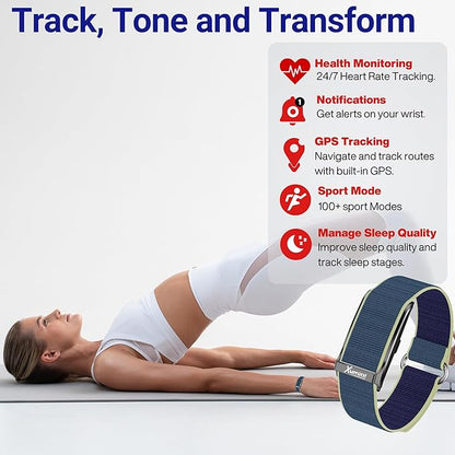 Screenless - Smart Health & Activity Tracker with 3 Premium Resistance Bands | Track Heart Rate, Sleep & Activity | Tone, Strengthen & Sculpt at Home or on The Go