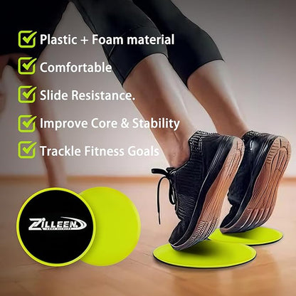 ZILLEEN Exercise Sliders for Working Out Fitness Discs for Pilates Women Men, 2 Pack