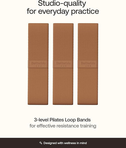 BetterMe Pilates Loop Bands – Resistance Bands Set for Women – Elastic Workout Bands for Glutes, Legs & Core – Home Fitness & Exercise Bands