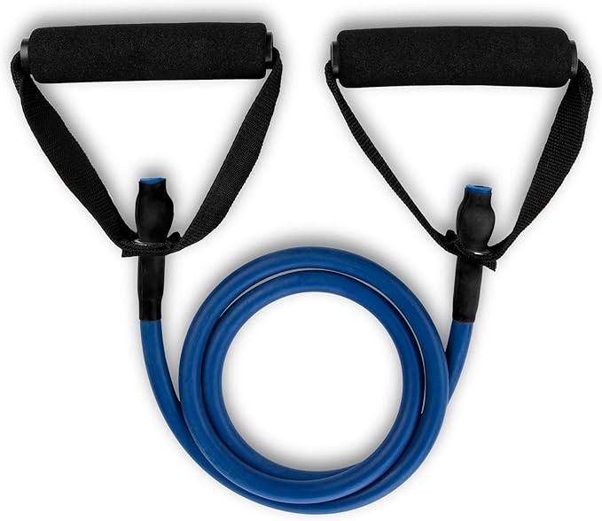 Champion Sports Resistance Tube Bands for Men and Women, Extra Light to Super Heavy Resistance - Durable Fitness Band for Strength Training, Stretching, Rehabilitation - Premium Home Workout Equipment
