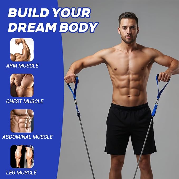Heavy Resistance Bands for Working Out, 300lbs Exercise Bands with Handles, Workout Bands with Handles, Fitness Weight Bands for Men Muscle Strength Training Stretching Yoga