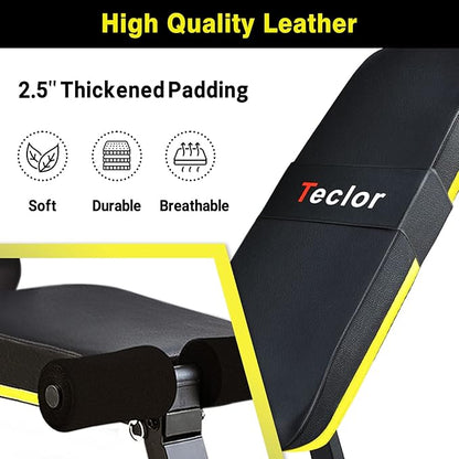 Adjustable Weight Bench, Foldable Workout Benches for Home Gym, 10 Backrest Position Exercise Bench for Strength Training, Upgraded Thickened Steel Support Max Capacity 700LBs