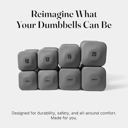 WeGym SafeGrip Square Dumbbells with Anti Slip Handles, Aesthetic Free Weights for Home Workouts, Stable Design Prevents Rolling during Floor Exercises - Set