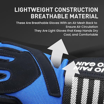 FINGER TEN Weightlifting Workout Gloves Full Half Finger with Wrist Strap Support, Padded Grip for Weight Lifting Gym Fitness Exercise Training Men Male