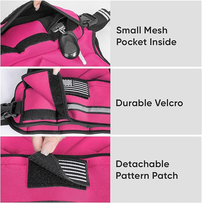 APEXUP Adjustable Weighted Vest, 4-10lb/12-18lb/20-32lb Vest with 6 Ironsand Weights and Large Pocket, Weight Vest for Men Women Strength Training, Running, Walking