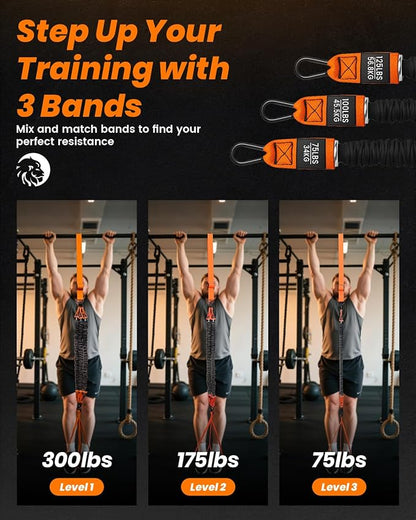 Pull Up Assistance Bands, Adjustable Heavy Duty Resistance Band for Pull Up Bar, Pull Up Assist Bands with Feet Rest for Strength Training, Home Fitness Workout Equipment, Height Adjustable