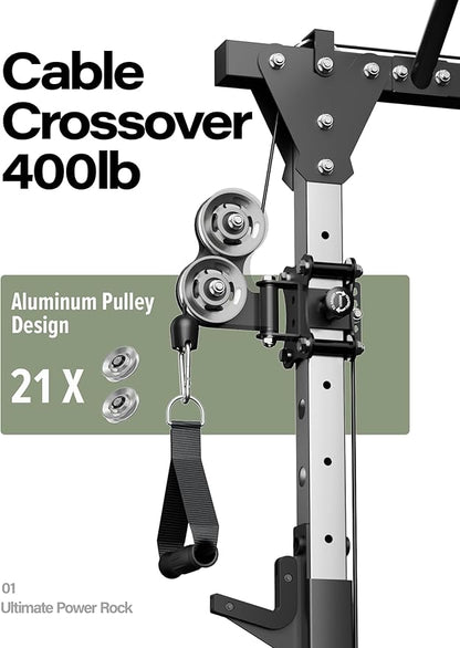 MAJOR FITNESS Drone1 Power Cage - Multi-Function Power Rack for Home Gym, Squat Rack, Cable Crossover System, for Strength Training