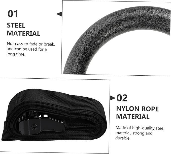 BESPORTBLE 2 Pcs Sturdy Gymnastics Rings Workout Exercise Handles for Fitness Home Gym Equipment Durable Wear-Resistant Random Color