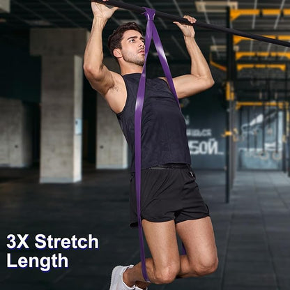 Pull Up Assistance Bands Set 5 LBS - 230 LBS, Long Resistance Bands for Pull Ups Working Out, Gym Workout Bands for Men Exercise Muscle Training and Shape Body - Carry Bag Included