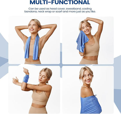 Clothirily Cooling Towels (40"x12"), Breathable Cooling Towels for Neck and Face, Men & Women Workout Towel for Hot Weather, Sweat Towel for Gym Yoga, Camping, Fitness, Running, Traveling, 6 Pack