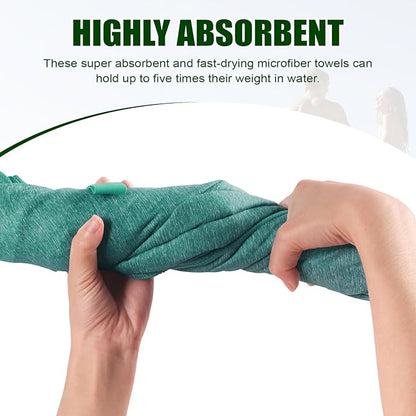 Quick Dry Microfiber Camping Towel Lightweight Large Towels for Travel Body Beach Hot Yoga Mat Gym Swimming Pool (Light Green, 31.5X70 Inch)