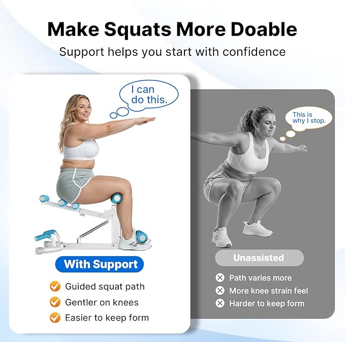 MERACH Deep Squat Machine for Women, Adjustable Glutes Trainer Machine, Core & Leg Exercise, Push Up Board Workout Equipment at Home Gym