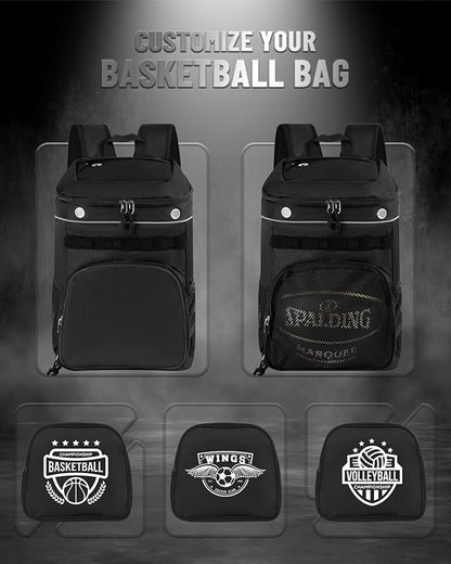 TRAILKICKER Basketball Bag Backpack with Ball Holder Multi-Sport Backpack for Soccer Volleyball Football Baseball Helmet