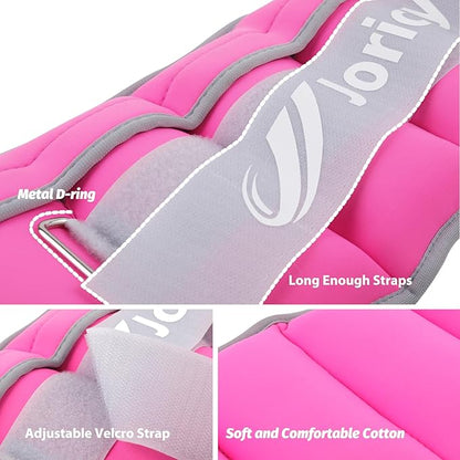 Adjustable Ankle Weights for Women Men 1/2/3/4/5/6/8/10/12/20 LBS 1 Pair Wrist Leg Arm Weights with Removable Weight Strength Training Weight for Walking Running Fitness Physical Therapy