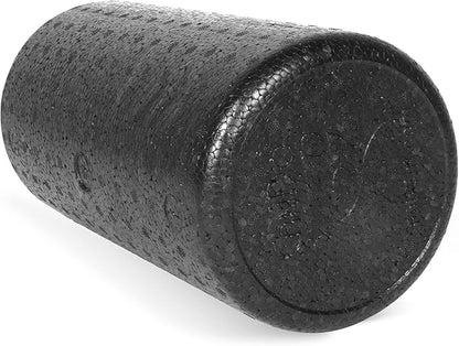 CanDo Black Composite High-Density Foam Rollers for Muscle Restoration Massage Therapy Sport Recovery and Physical Therapy 6" x 12" Round