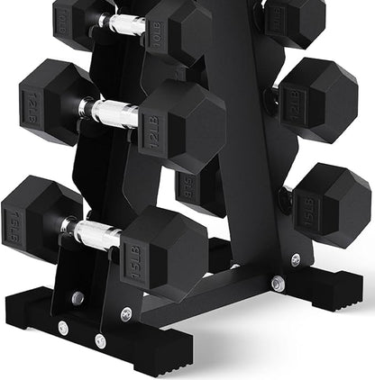 BalanceFrom Premium Rubber Encased Hex Dumbbell Sets, 46LBS Set, 60LBS Set, 100LBS Set