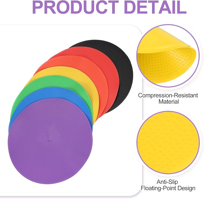 PATIKIL Spot Markers Non-Slip Floor Dots Agility Markers Flat Field Cones Poly Dots
