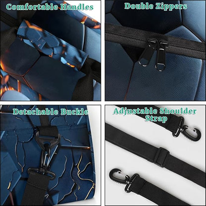 Personalized Soccer Gym Bags for Kids Boys with Custom Name Sport Bags for Training Travel Overnight Weekender, Dark Blue
