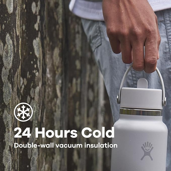 Hydro Flask Water Bottle - Insulated Stainless Steel - Wide Straw Lid, Non Spill, Leakproof in 40 Oz Cascade Blue