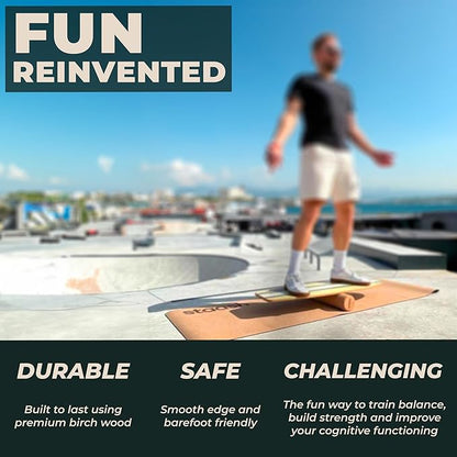 STAASH® Balance Board – Starter (Board + Roller) or Full Kit (w/Mat, Ball & Disc) – Core Balance Trainer for Fitness, Rehab, Surf – Free Coaching Videos